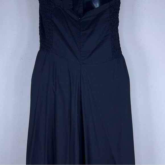 MEDIUM BALI BATIK BLACK HALTER DRESS RETRO PINUP GOTH SLEEVELESS EVENT PARTY - Picture 9 of 12